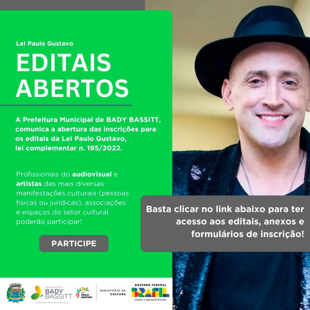 Prefeitura lança edital Paulo Gustavo para fomentar eventos culturais e projetos de audiovisual